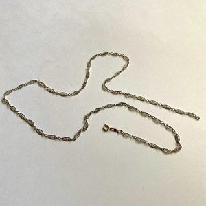 VINTAGE STERLING SILVER FILIGREE LINK 24” LONG CHAIN